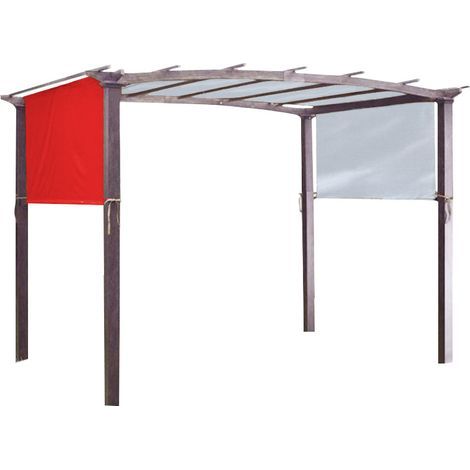 Voile d'Ombrage Imperméable 190T, pour Pergola, Tonnelle, Treillis de Raisin, Jardin, Rouge, 5,2x2m (1/5)