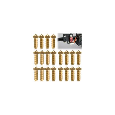 20 buses de rechange pour imprimante 3D Kobra 2, buses en laiton, comprenant 4 buses de 0,2 mm, 4 buses de 0,6 mm et 4 buses de 0,8 mm, ainsi que 8 buses de 0,4 mm, adaptées aux imprimantes Volcano