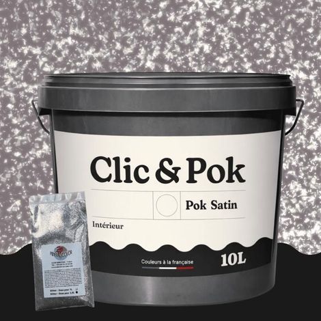 Peinture Effet Pailleté pour Murs & Plafonds - POK PAILLETTE - 10L - Violet Maronné (1/4)