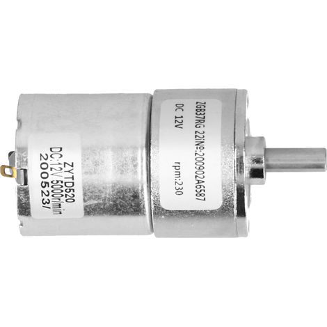 Moteur à engrenages à torsion élevée ZGB37RG 230R‑12V, micromoteur électrique à réduction de vitesse (1/5)