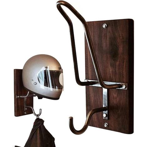 Support de casque, fixation murale, porte-casque de moto, râtelier à casque, support de casque, vêtements, sacs et casques (1/5)