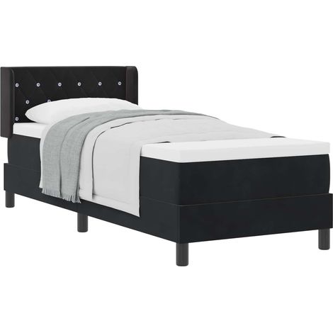 Maison Exclusive - Letto a molle con testiera Nero 200 x 80 cm Velluto (1/5)