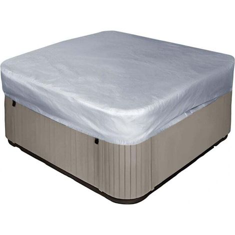 Housse de rechange carrée pour jacuzzi de jardin, jacuzzi, spa - Étanche - Protection UV - 21821830cm (L x l x H), argent) (1/4)