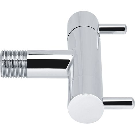 Robinet de distribution d'eau à deux voies en laiton poli pour toilettes et lave-linge (1/5)