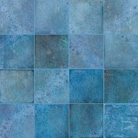 Carrelage effet Zellige Bleu Foncé 10x10x0,85 cm Caldero - Mur intérieur (vendu par carton de 0,6 m²) - RO'MA CARRELAGE