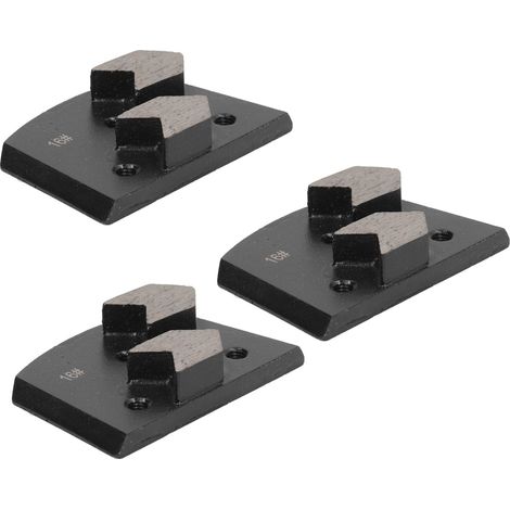 Lot de 3 Patins Diamant de Meulage Noir Trapèze 2 Dents Flèche pour Sol en Béton, Disque de Polissage Grain 16 (1/5)