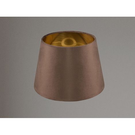 Samt Lampenschirm NELDE Braun Gold für E27 Tischlampen & Stehlampen, Ø 26cm (1/5)