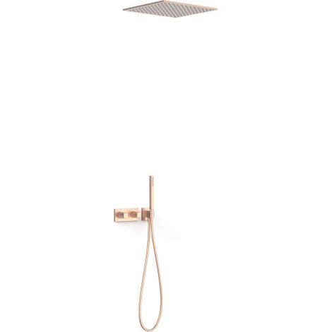 Kit robinet thermostatique encastré à 2 voies B-system pour douche Or Rose Mat 24K - TRES 30725206OPM