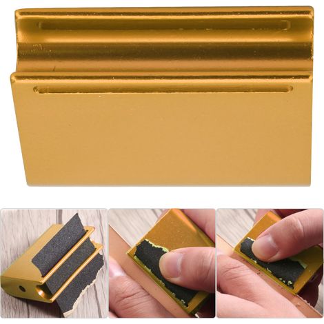 Polisseur à Cuir Doré en Alliage Léger - Outil de Lustrage pour Maroquinerie et Finition DIY (1/4)