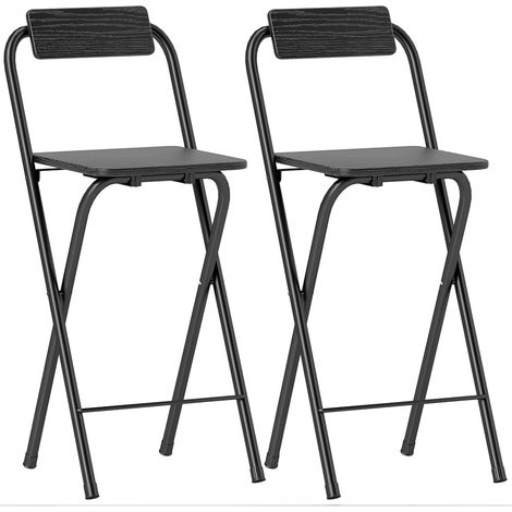 Lot de 2 tabourets de bar pliants SHARON noir (1/5)