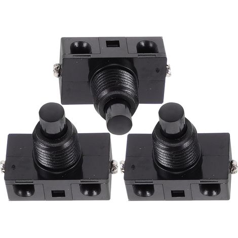 Interrupteur à Bouton-poussoir Simple, 3 Pièces, en Abs et Cuivre, pour Équipements Électriques, Facile à Utiliser Finition Soignée (1/5)