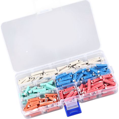 Kit d'assortiment de 200 fusibles automobiles multicolores en forme de torpille pour voitures européennes anciennes (1/5)