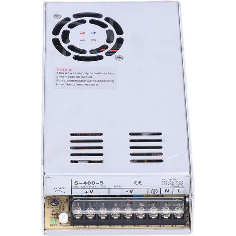 BERM DC power supply, stable output power supply for surveillance cameras, 400W switching power supply, 115-230VAC, S-400-5