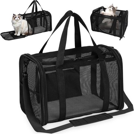 Sac Transport Chat,Sac de Transport pour Chat d'Extérieur,Noir (1/5)