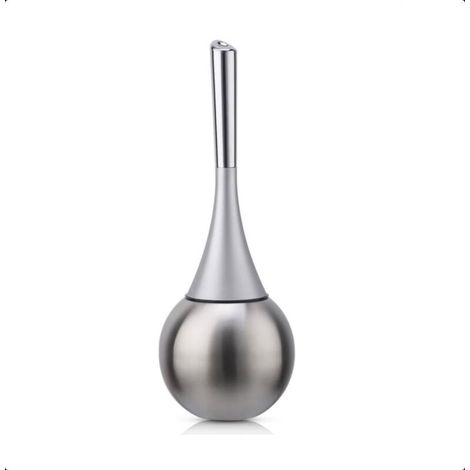 Silver (Brush Included) Freestanding Toilet Brush Holder, Stainless Steel, Brushed and Polished Finish, Toilet Set (1/5)