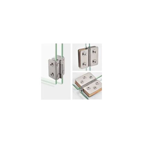 2-teilige Edelstahl-Glastürscharniere, 270° Öffnungswinkel, für 8–10 mm dickes Glas – Crezuo