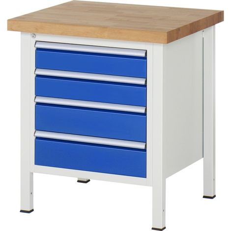 Rau Werkbank höhenverstellbar 8162A2, B750xT700xH840-1040mm, 4x Schublade-TA (1/5)