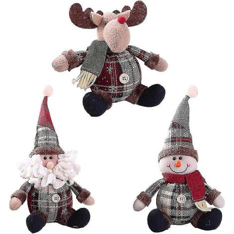 LM Lot de 3 décorations de Noël, poupées de Noël, décorations pour sapin de Noël hy JXM (1/5)
