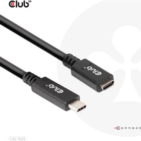 Câble USB CLUB3D CAC-1529 USB 3.2 Gen 1 (3.1 Gen 1) 2 m USB C Noir (1/5)