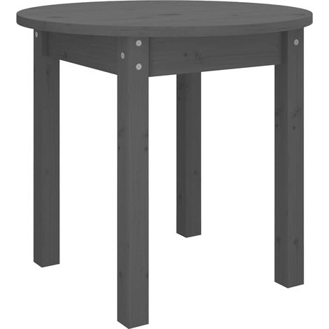Maison Exclusive - Mesa de centro de madera maciza de pino gris Ø (1/5)