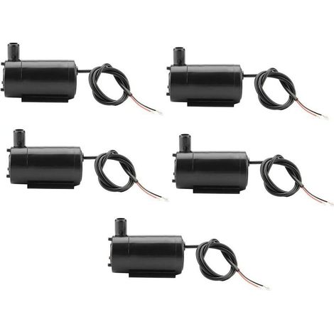 5pcs Mini Pompe à Eau, Pompe Submersible 3W 220V DC 3V-5V en Plastique pour Réservoir de Poissons Fontaine Aquarium (1/5)