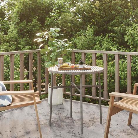 Beistelltisch Grau 45 cm Poly Rattan