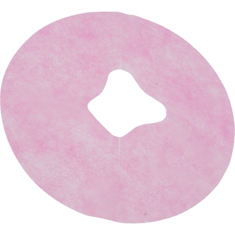 100 Pièces Masques Visage Jetables à Trou Rond en Tissu Rose pour Salon et Maison (1/5)
