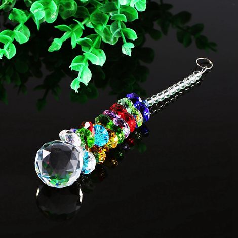 Prisme Cristal Arc-en-Ciel Suspension Lustre Boule Décorative Pendentif Lumineux pour Fenêtre Jardin Maison (1/3)