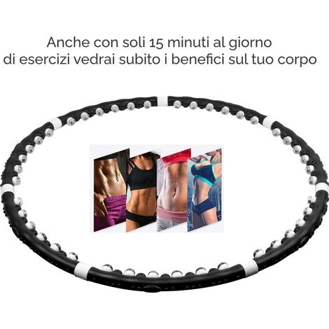 HULA HOOP MASSAGGIANTE CERCHIO FITNESS GINNICO DIMAGRANTE COMPONIBILE FITNESS Bradex