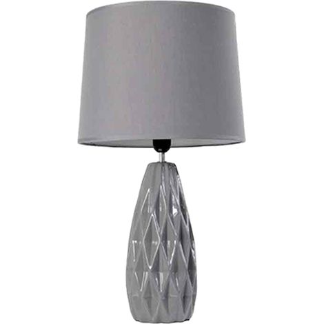 Lampada da tavolo grigio lume ceramica cm 34 x 34 x 62.5 h (1/2)
