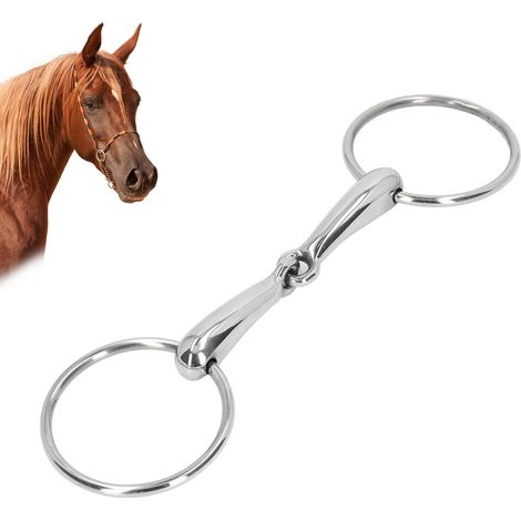 Mors de bride pour cheval en acier inoxydable, mors articulé à rouleau de mastication, 135 mm (1/5)