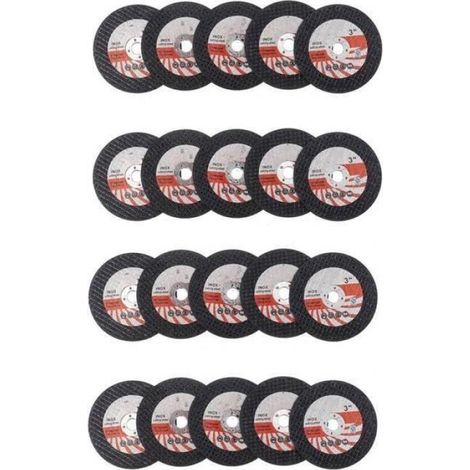 SODIAL-20 Pièces 75mm Mini Disque de Coupe Circulaire Résine Meule pour 10mm Alésage Meuleuse D\Angle Bois Carre (1/4)