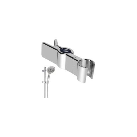 Support douchette réglable 45° – Acier inoxydable – Fini chrome brillant – Installation facile sans outils – Compatible tringles 22-25 mm (1/5)