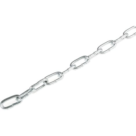 Chaîne de liaison, Acier Plaqué Zinc, dia. 3mm, longueur 16mm, 56 kg de charge ( Prix pour Boîte de 10 Mètres )