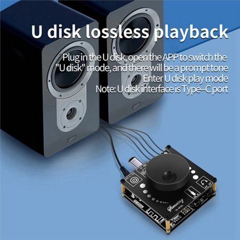 Carte Amplificateur Bluetooth - 50W+50W - Stéréo - Bluetooth 5.1 - Alimentation DC12-24V - Pour Haut-Parleurs 4Ω/8Ω/16Ω - 3 Pièces (1/5)