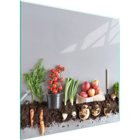 Piastra protettiva in vetro per piano cottura 50x52 Verdure (1/5)