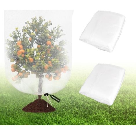 Lot de 2 Filets de Protection des Plantes 1.2 x 1.5 m, Filet Anti-Insectes pour Arbres Fruitier et Jardin, Réutilisable avec Maille Fine et Cordon de Serrage, Filet Anti-Oiseaux pour Potager (1/5)