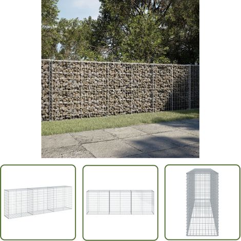 vidaXL Panier gabion avec couvercle 300x50x100 cm fer galvanisé (1/5)