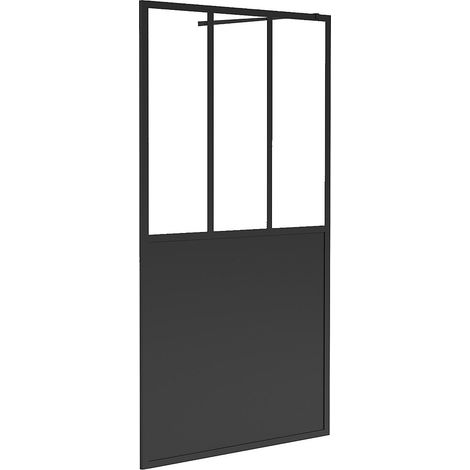 Porta per doccia walk-in Nero opaco Stile atelier 120 x 200 cm - URBANIK