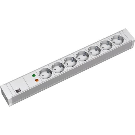 BACHMANN 19" PVC 7xCEE7/3 1xSPD Corrente 2,0m CEE7/7, 333.604