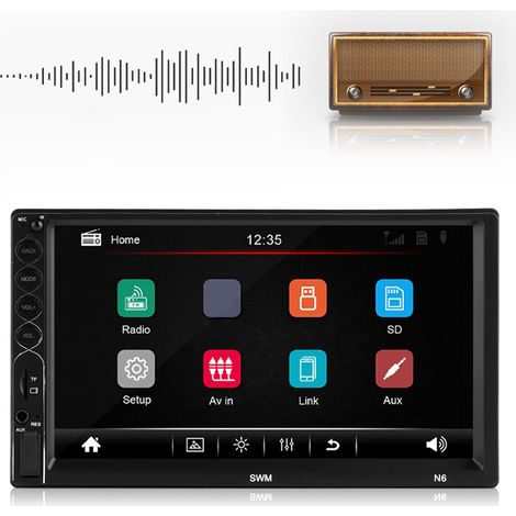 Autoradio MP5 2 DIN TFT 7 pouces HD avec écran tactile Bluetooth SWM N6 compatible Android et iOS (1/5)