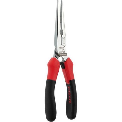 Facom – Pince à becs droits 200mm – Pour fil de cuivre et acier dur – Finition chromée résistante à la corrosion – Norme EN ISO 5745 (1/3)
