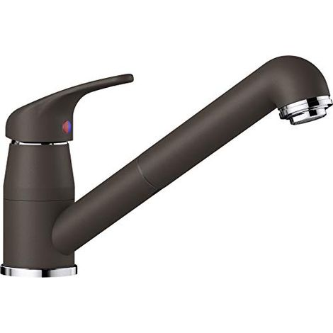 BLANCO DARAS-S – Miscelatore da cucina in versione base, compatta e dal design classico – Rubinetto ad alta pressione con doccetta rimovibile – Marrone – 517741 (1/4)