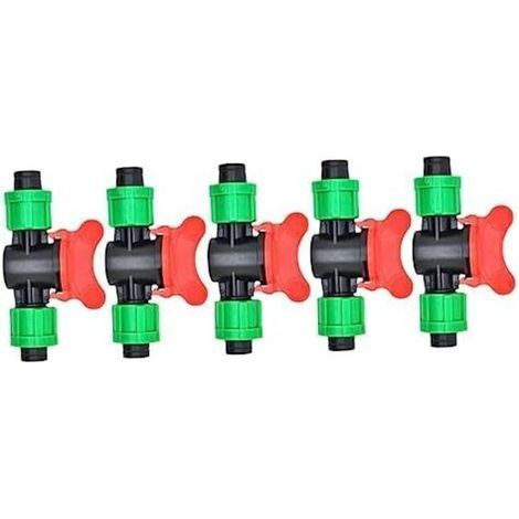 5 Pieces Green Valve 16mm Garden Hose Barb Fitting 1/2 Valves Hose Link Drip Straight Valve Double Button Outer Dripper Straight Valve Change Accessories (1/5)