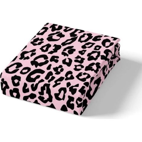 220x240cm,Parure de lit à imprimé léopard,Rose Noir Cheetah Print Ensembles de Housse de Couette Animal Pattern Housse de Couette (1/4)