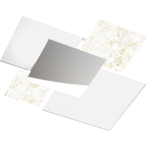 Plafonnier moderne 1088/70-FO Verre Blanc et Feuille d'Or 4xE27