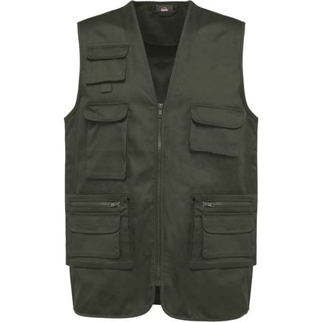 Gilet polycoton multipoches doublé WK. Designed To Work Kaki 5XL