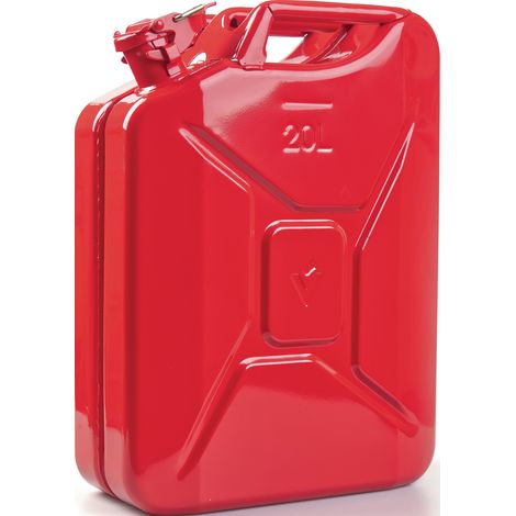 Kraftstoffkanister 20l Feuerrot RAL 3000 Stahlbl.0,9mm L345xB165xH470mm
