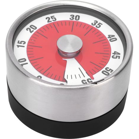 Minuteur mécanique de cuisine blanc, horloge ronde de rappel pour étudier, cuisiner et dormir, gestionnaire de temps étudiant (1/5)