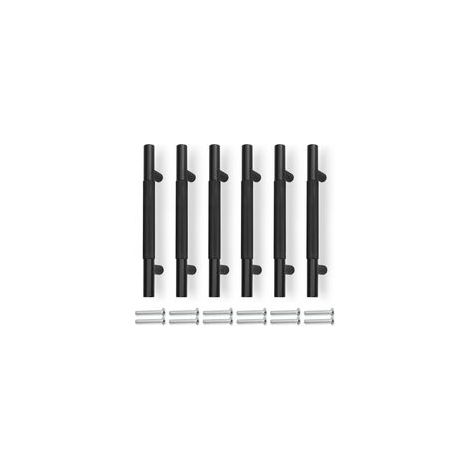 Ensemble de 6 poignées de tiroir noires de 150 mm de diamètre, entraxe de 96 mm.